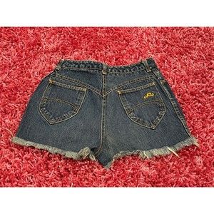 Chic 80s Vintage festival Denim fray Jean Shorts high-cut mom jeans